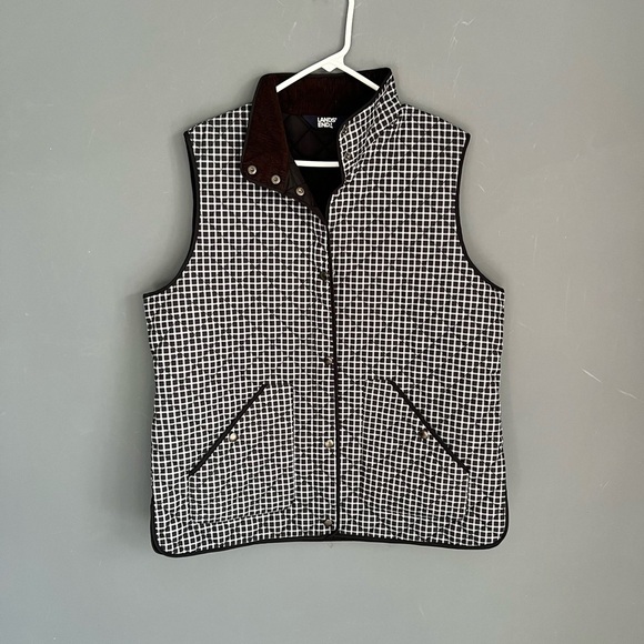 Lands' End Jackets & Blazers - Lands End Primaloft Size L Gingham Plaid Quilted Insulated Vest Barn Chore